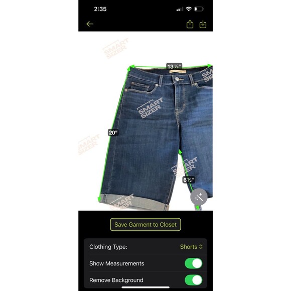 Levis Bermuda Shorts Womens 28 Dark Blue Denim Rolled Cuff Stretch Casual Jean - Picture 9 of 10